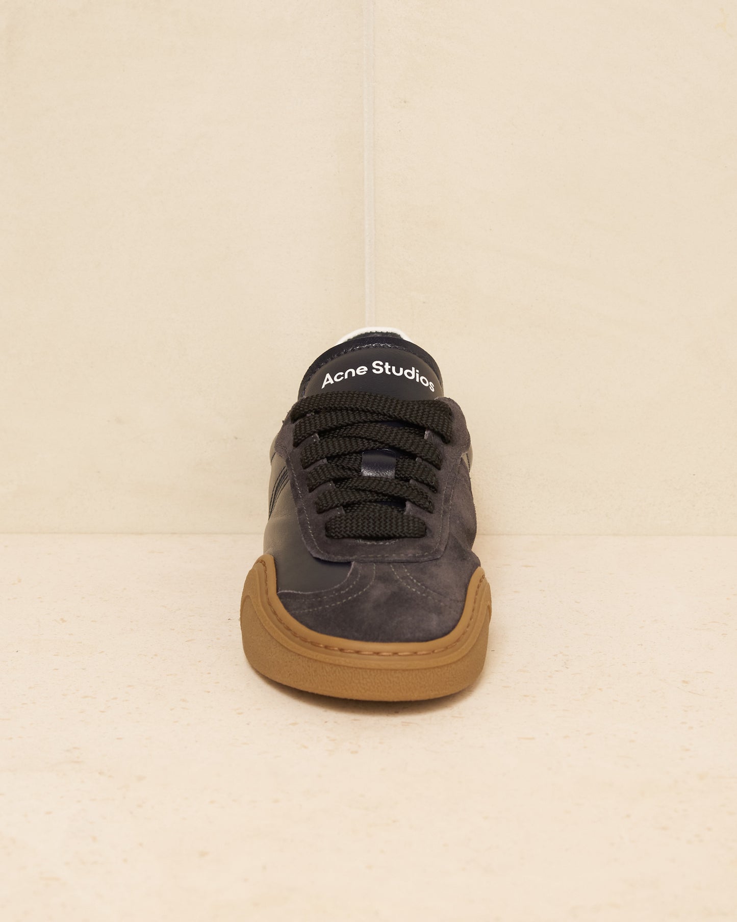 Anthracite Leather and Suede Sneakers