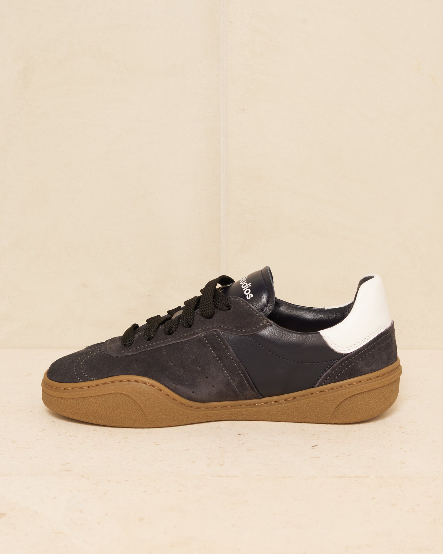 Anthracite Leather and Suede Sneakers