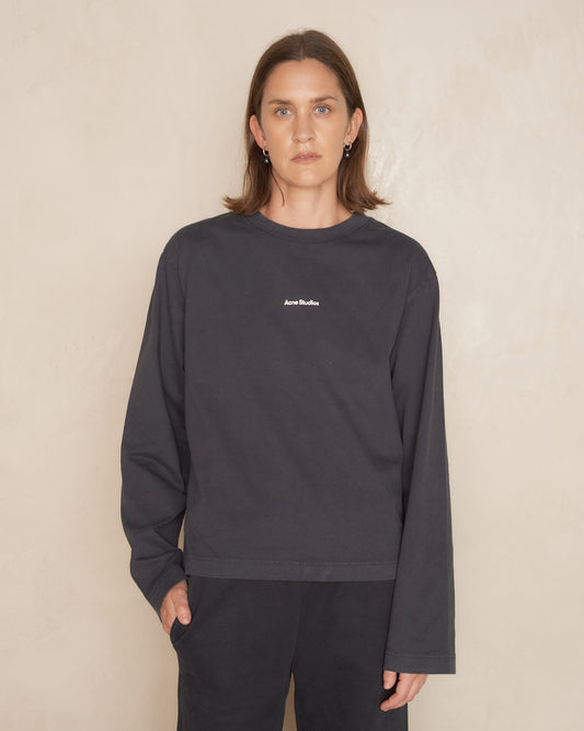 Black Acne Logo Long Sleeve T-Shirt