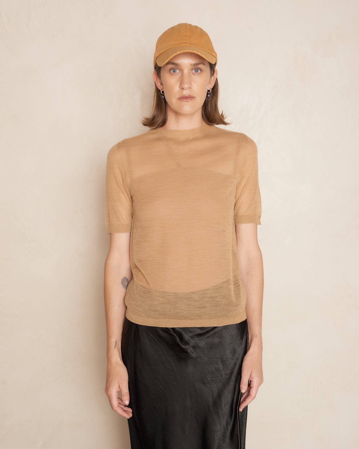 Camel Beige Knit Top