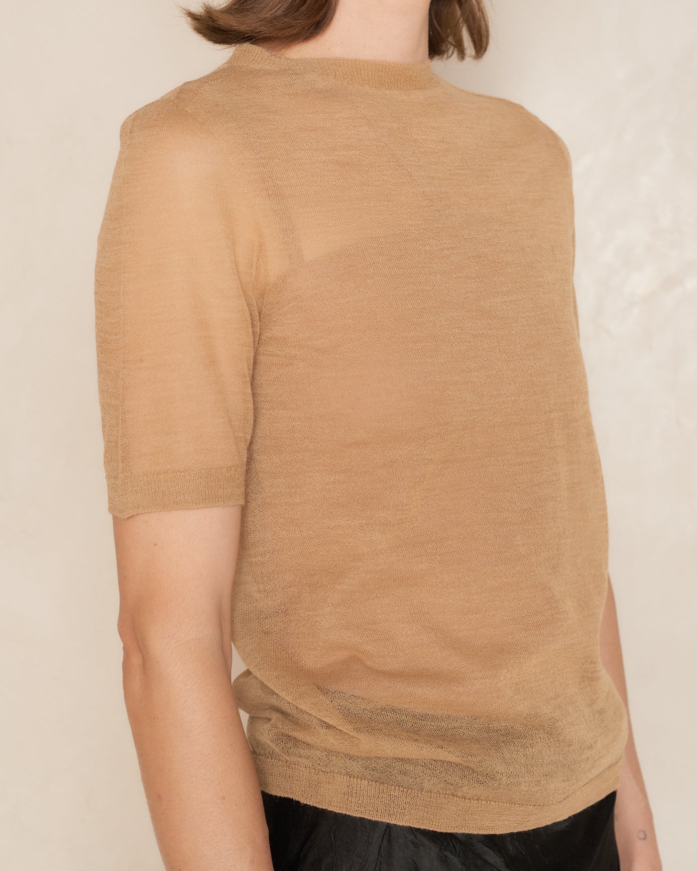 Camel Beige Knit Top