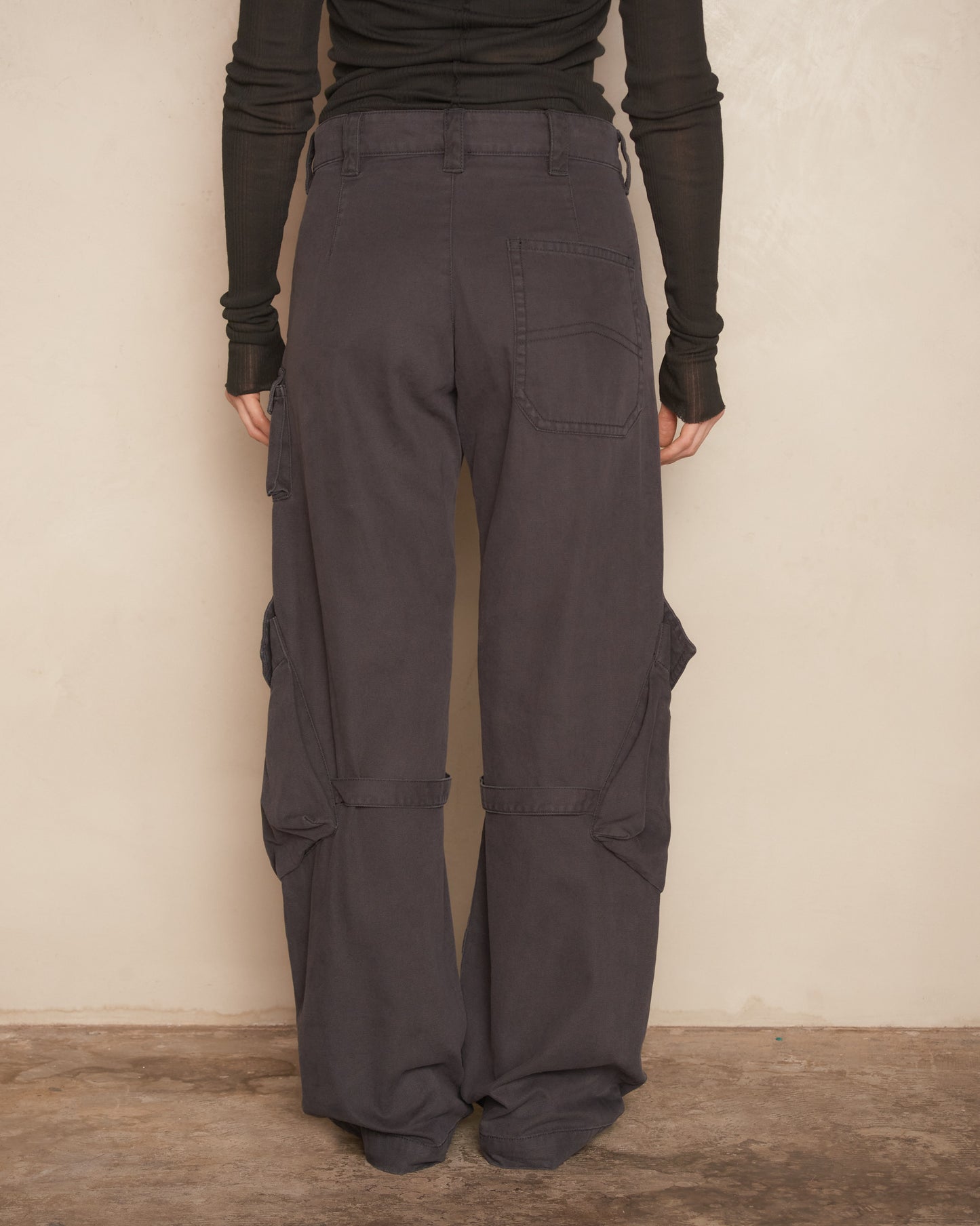 Charcoal Grey Straight Cargo Trousers