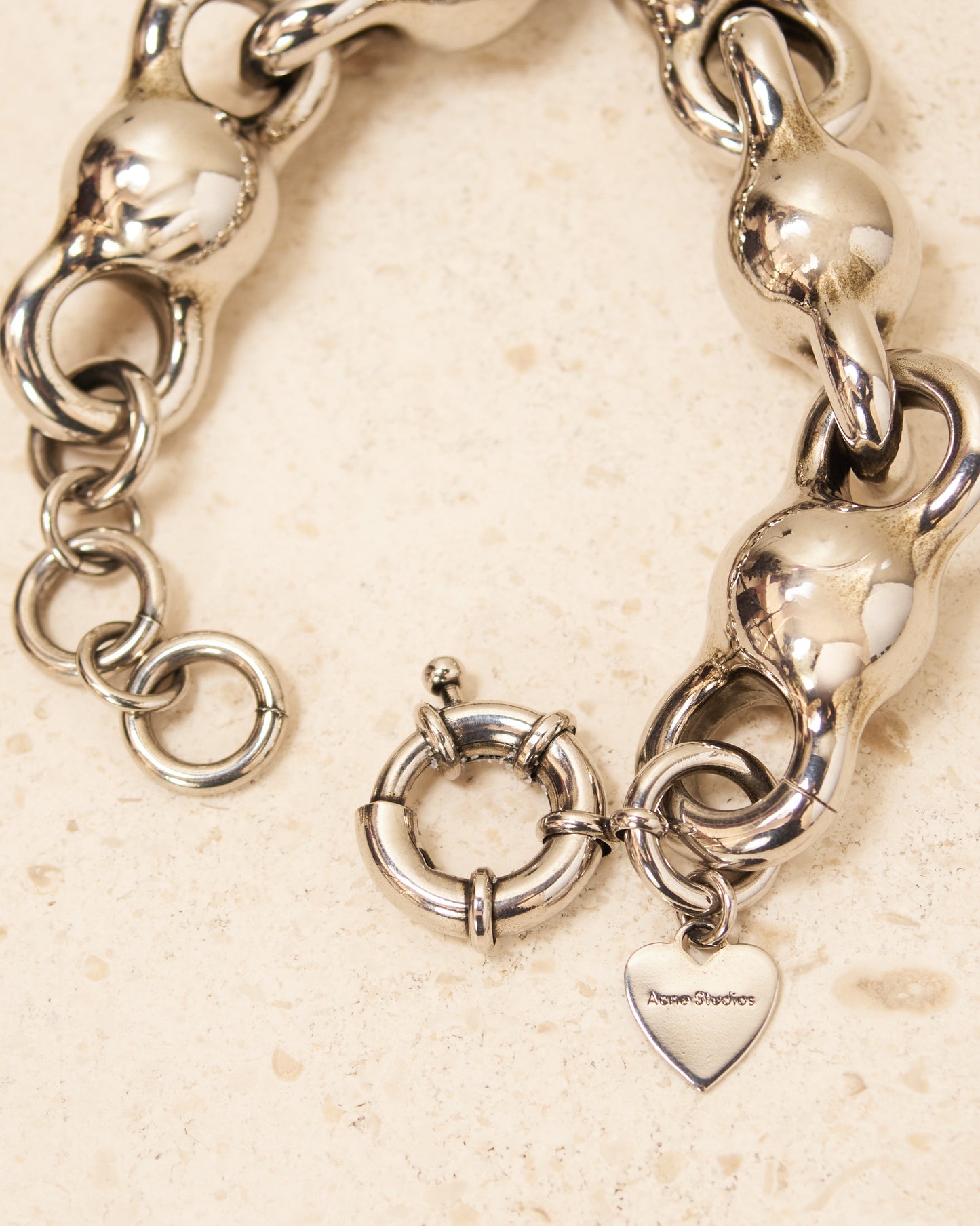 Antique Silver Heart Charm Bracelet