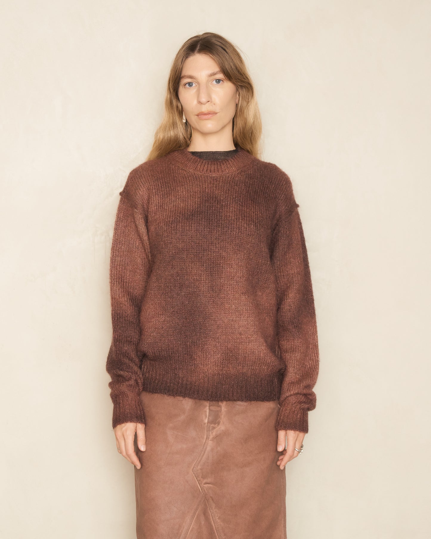 Rust Red Sprayed Knit Sweater