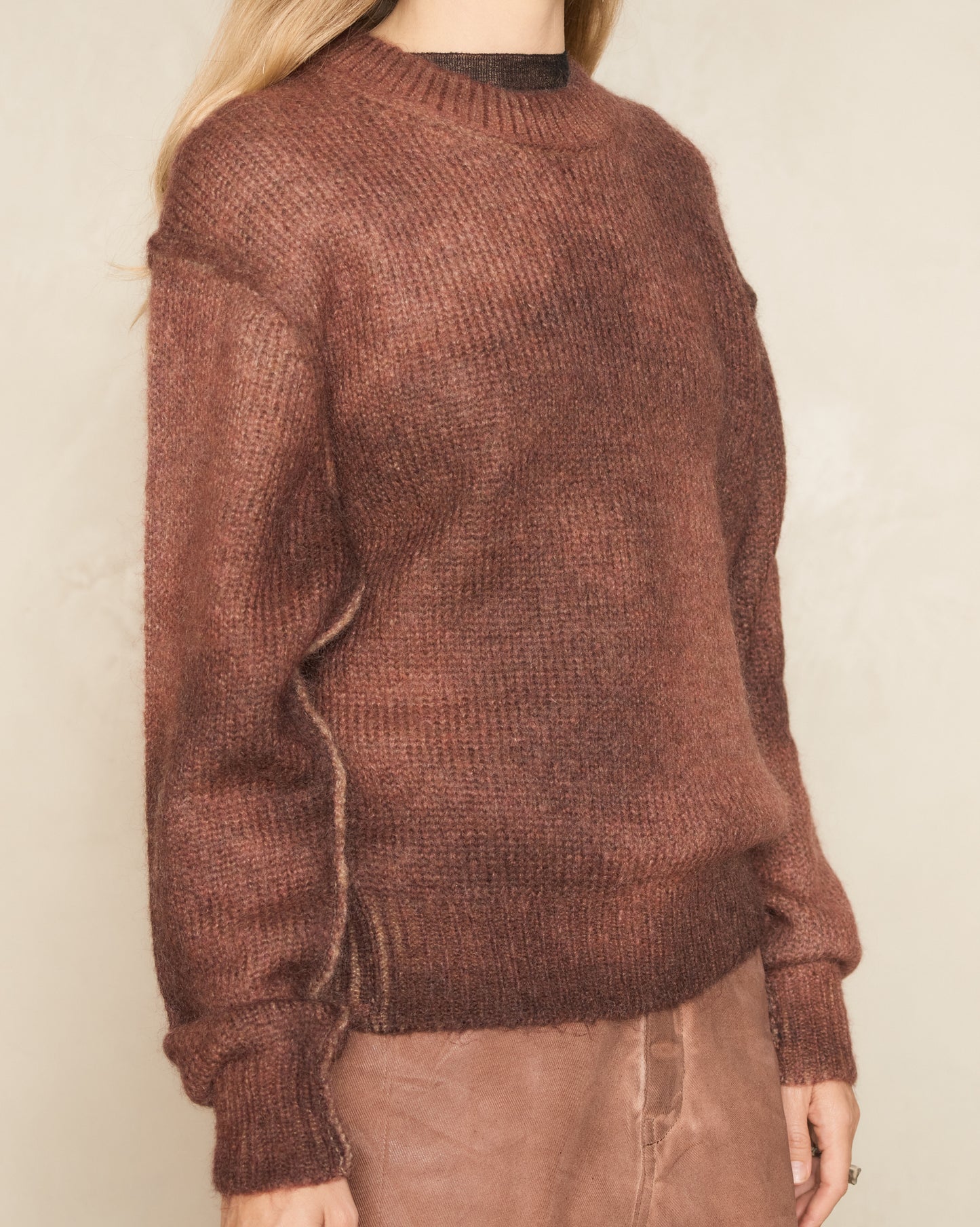 Rust Red Sprayed Knit Sweater