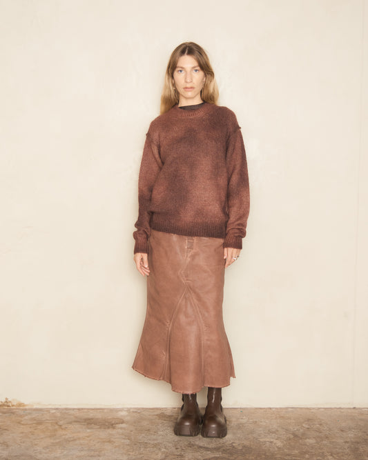 Rust Red Sprayed Knit Sweater