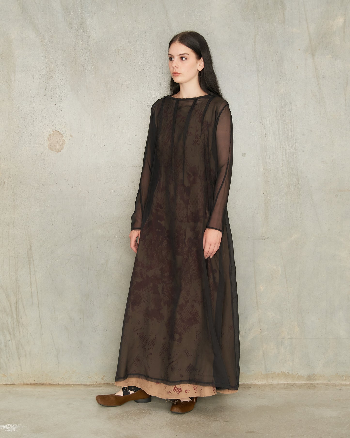 Noir Long Sleeve Darted Dress