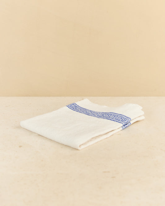 Blue Grecque Tea Towel