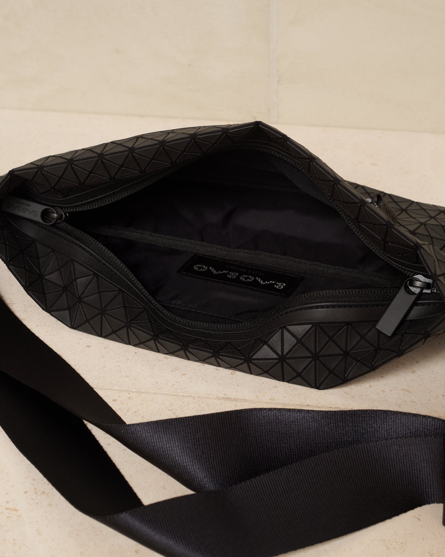 Matte Black Baton Crossbody Bag