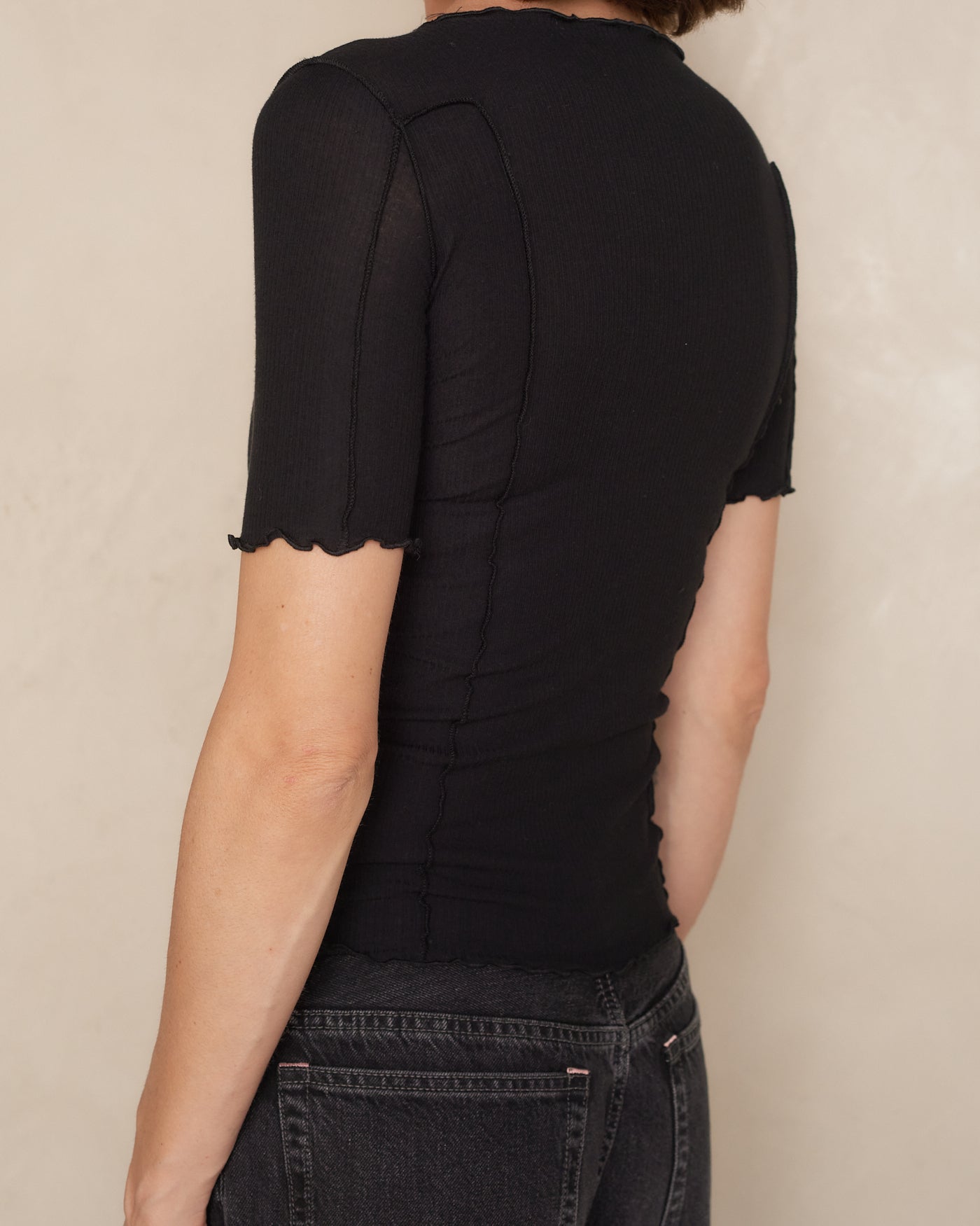 Black Omato 3/4 Sleeve Top