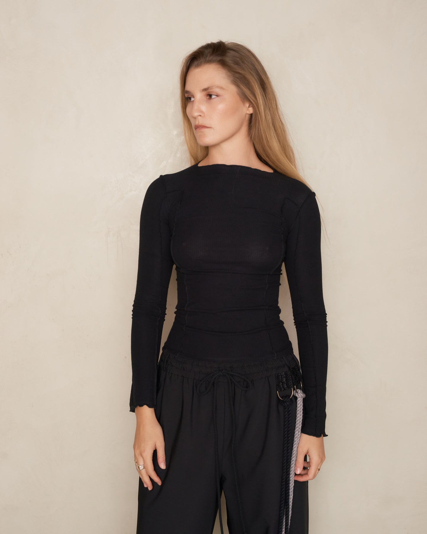 Black Omato Long Sleeve Top