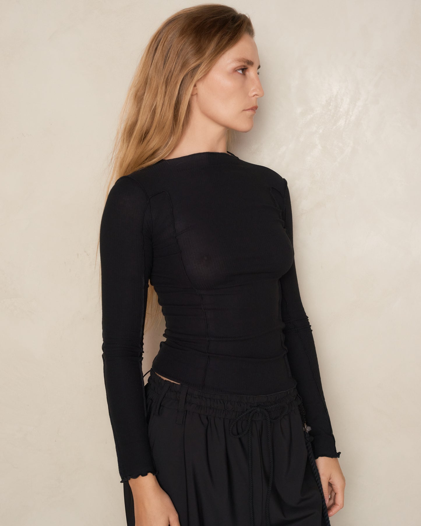 Black Omato Long Sleeve Top