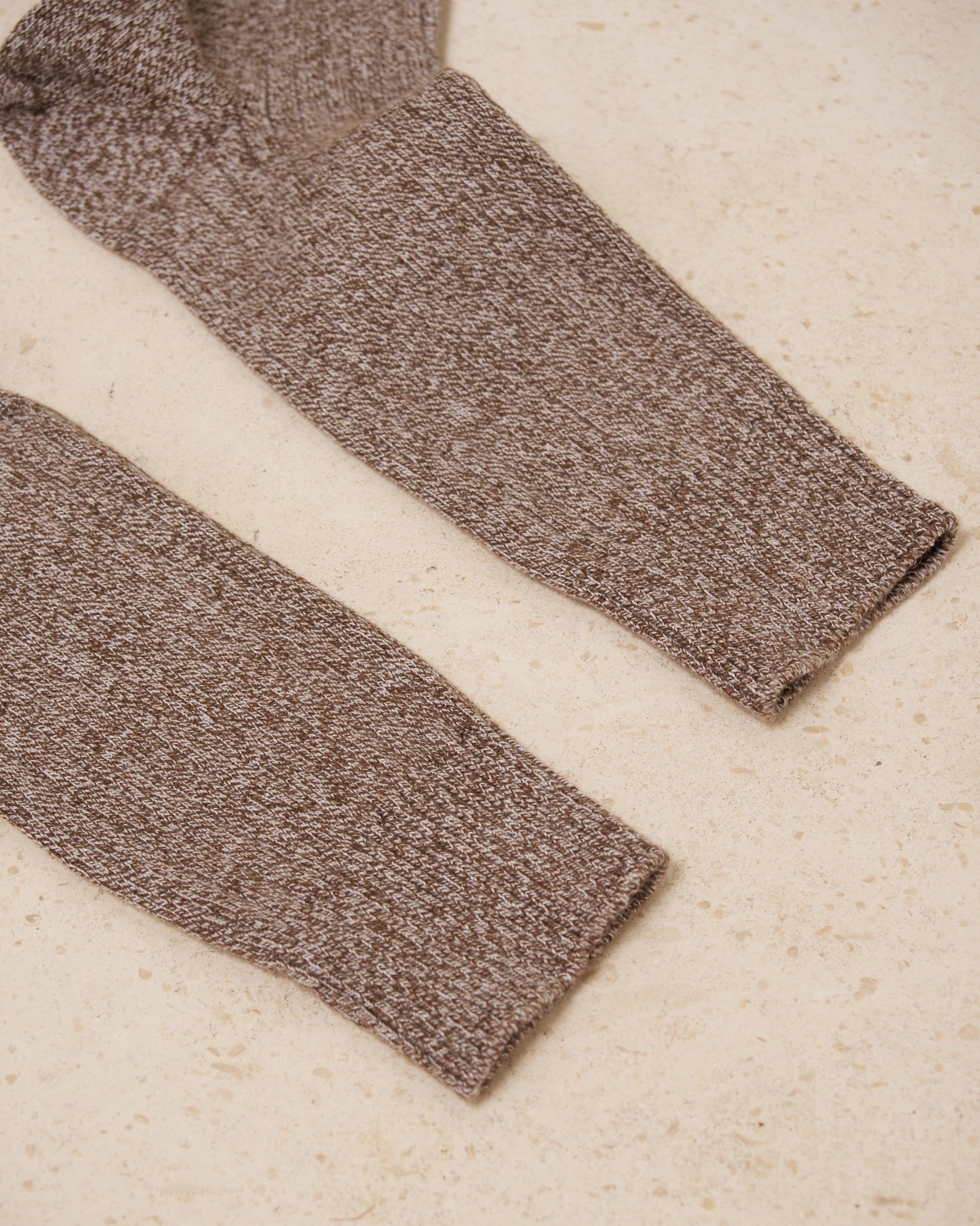 Grey Brown Melange Cotton Rib Socks