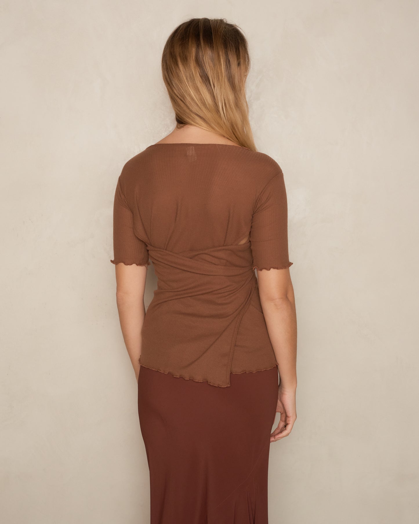 Loam Brown Kosa Wrap Tee