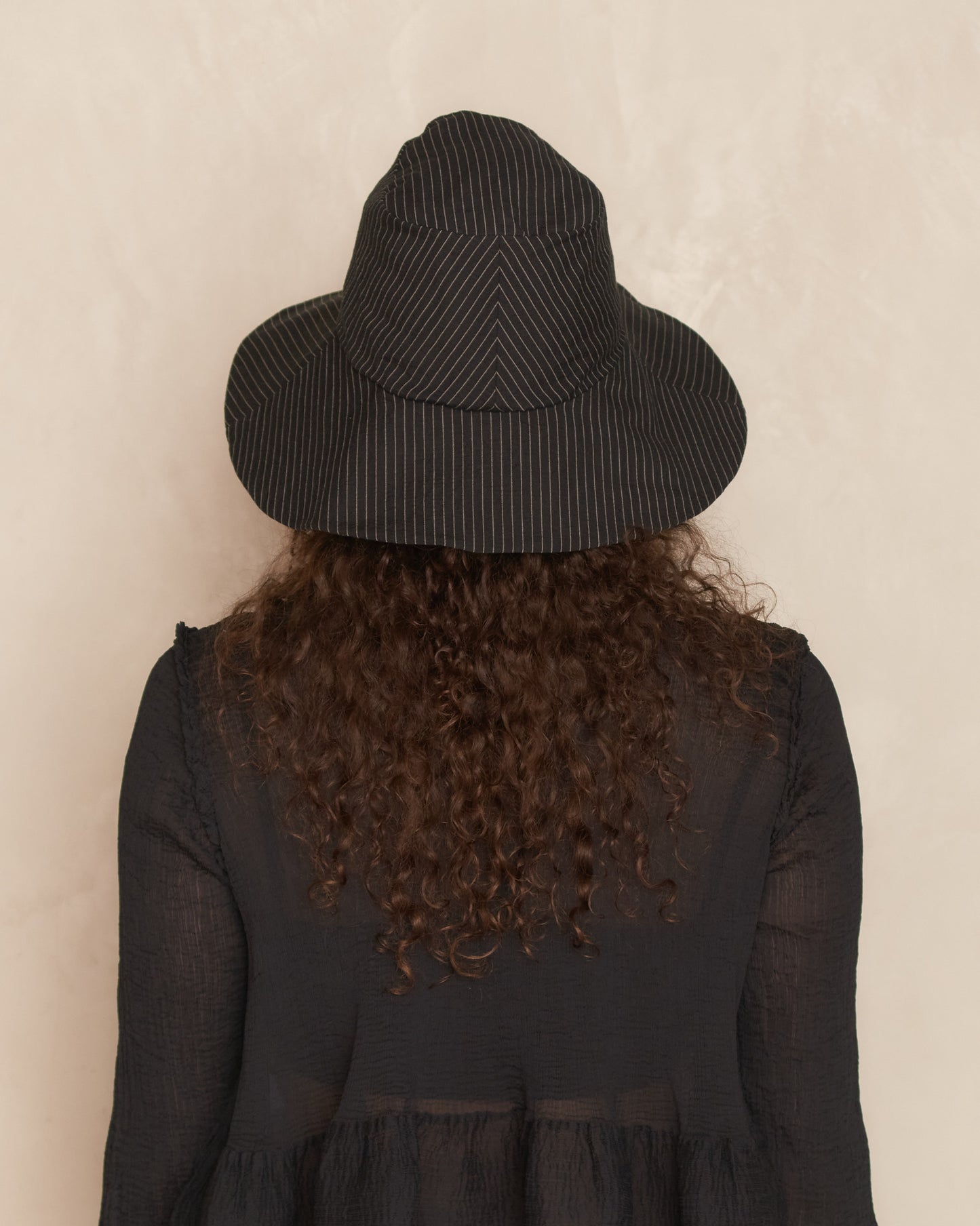 Black Stripe Wide Brim Hat