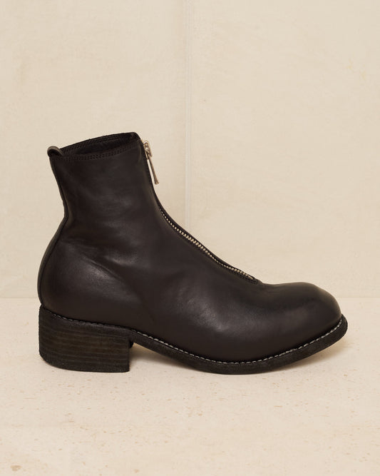 guidi black pl1 front zip boots