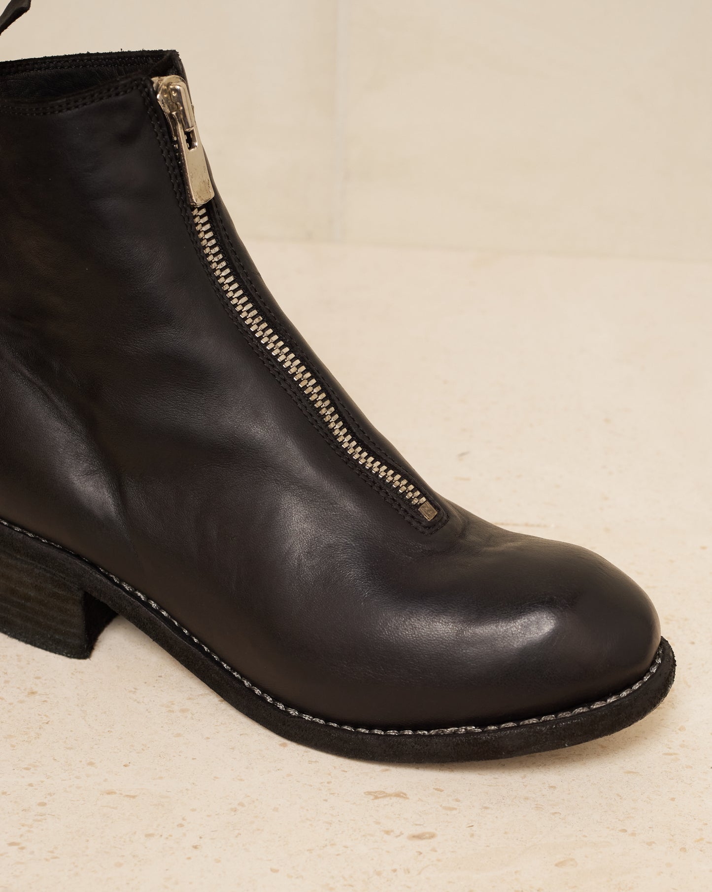 Black PL1 Front Zip Boots