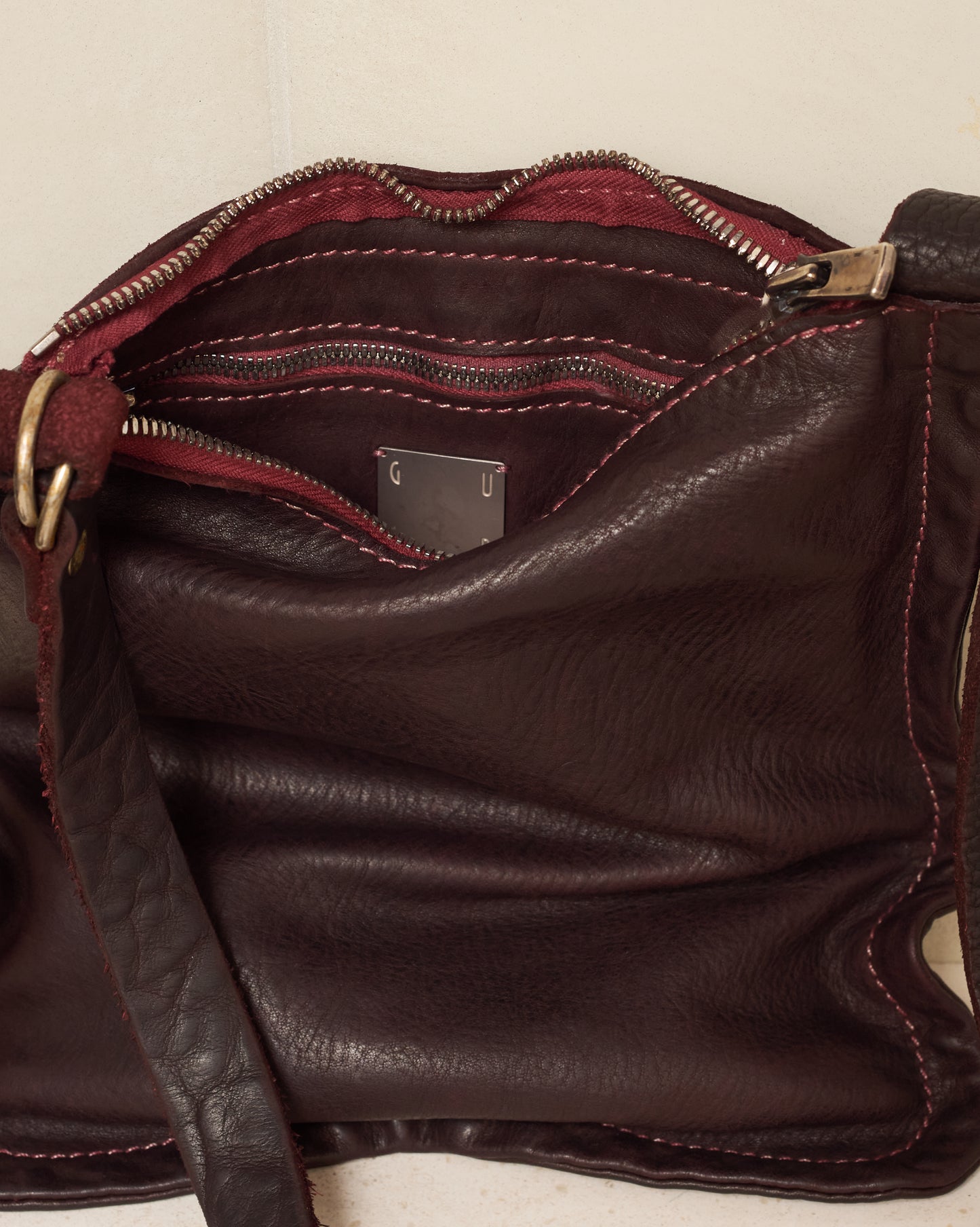 Burgundy W4 Small Cross Body Bag