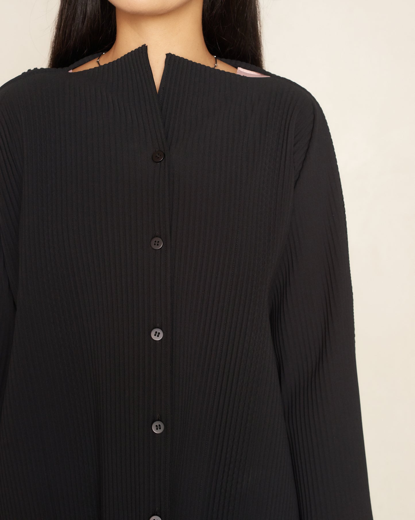 Black Mesh Trim Cardigan