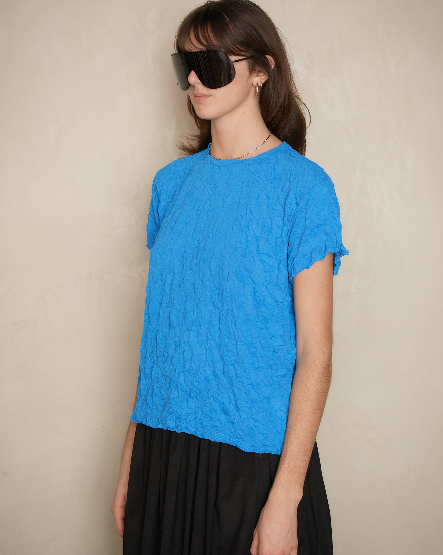 Blue Meringue Crinkle T-Shirt