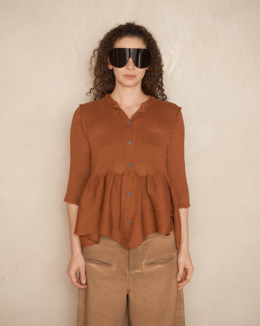 Brick Bounce Sheer Crepe Top