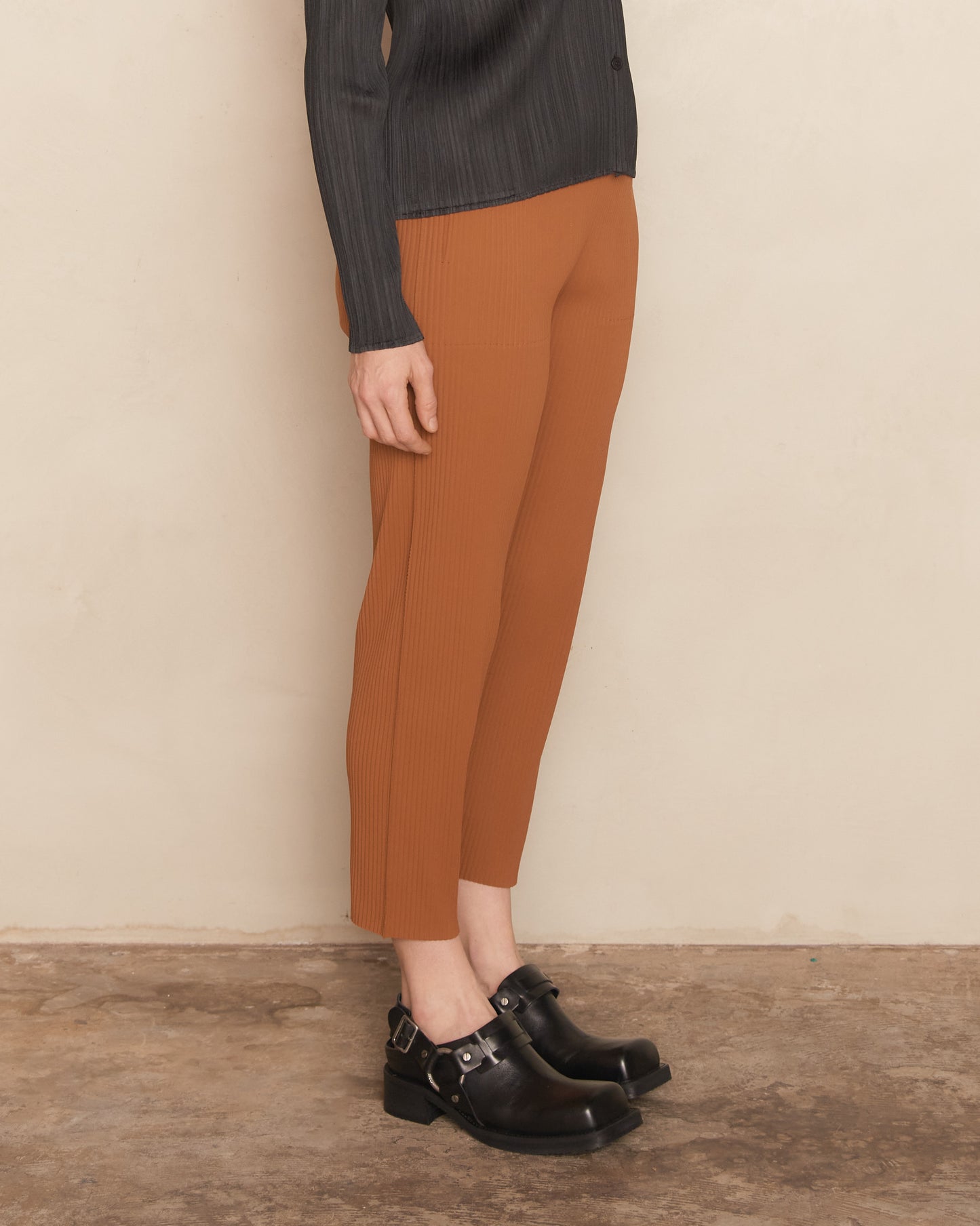 Brick Fine Knit Pleat Pants