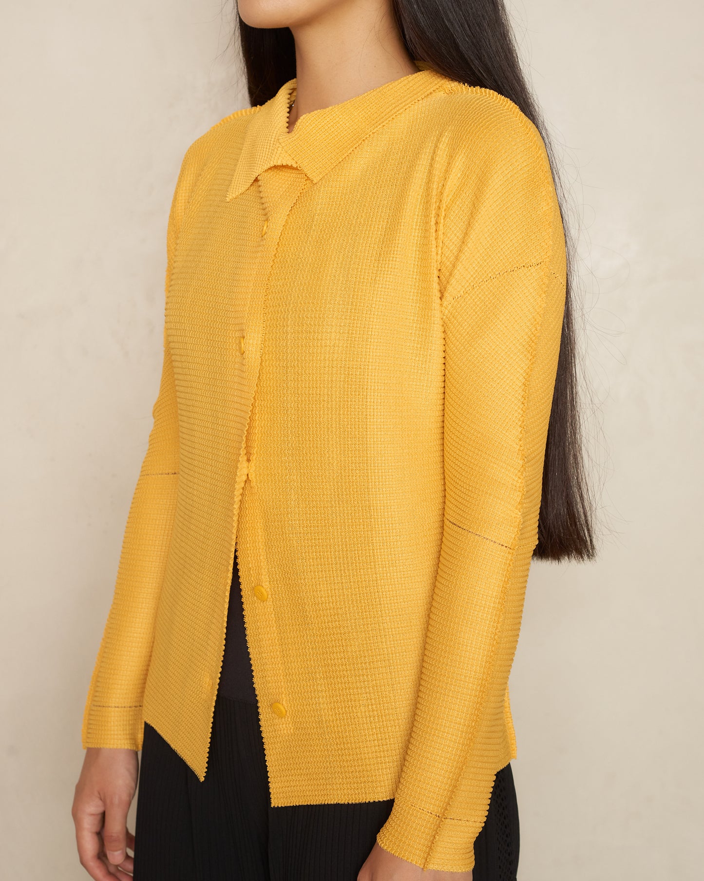 Mango Micropleated Knit Cardigan