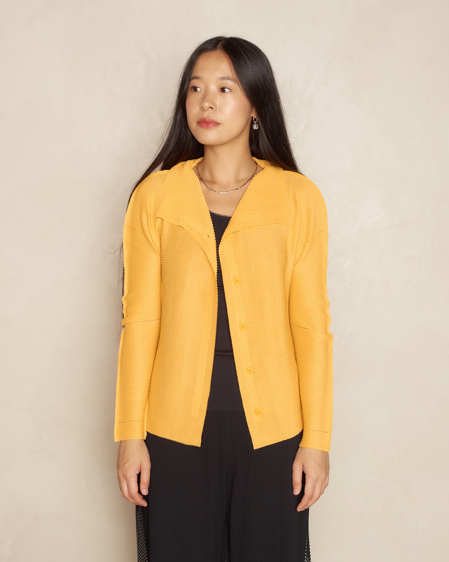 Mango Micropleated Knit Cardigan