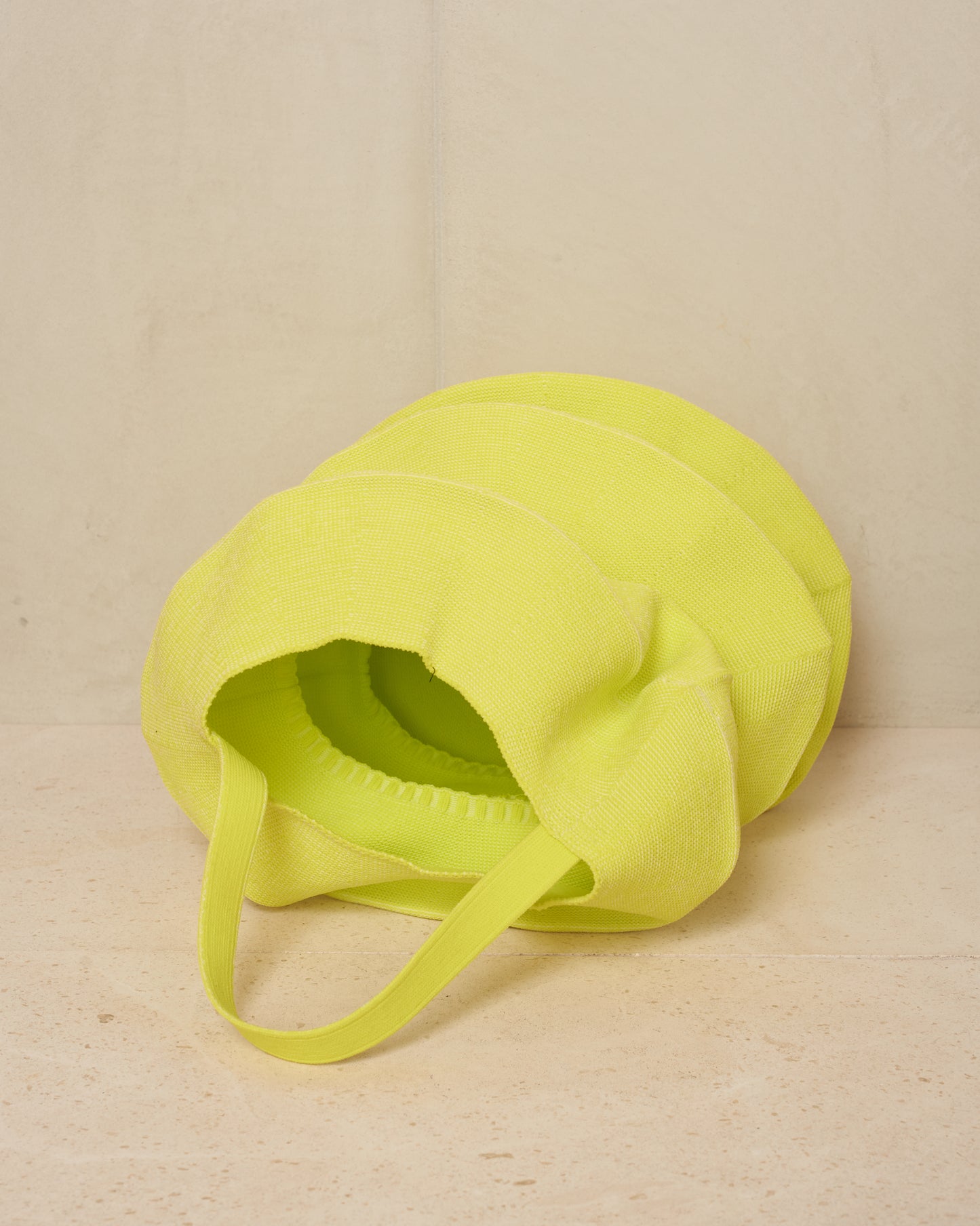 Neon Yellow Ring Knit Bag