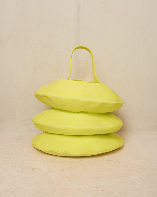 Neon Yellow Ring Knit Bag