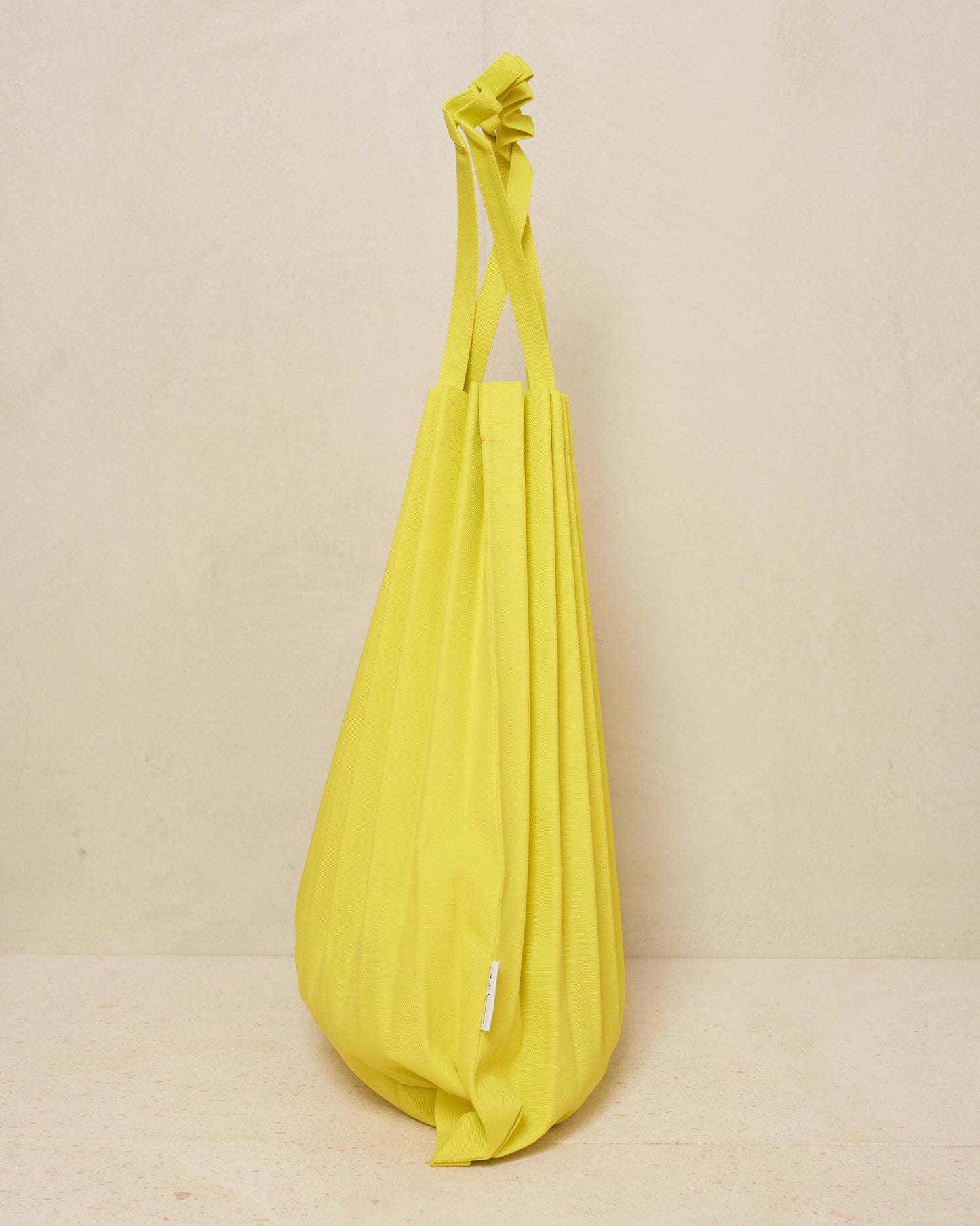 Lime Yellow Trunk Pleats Bag