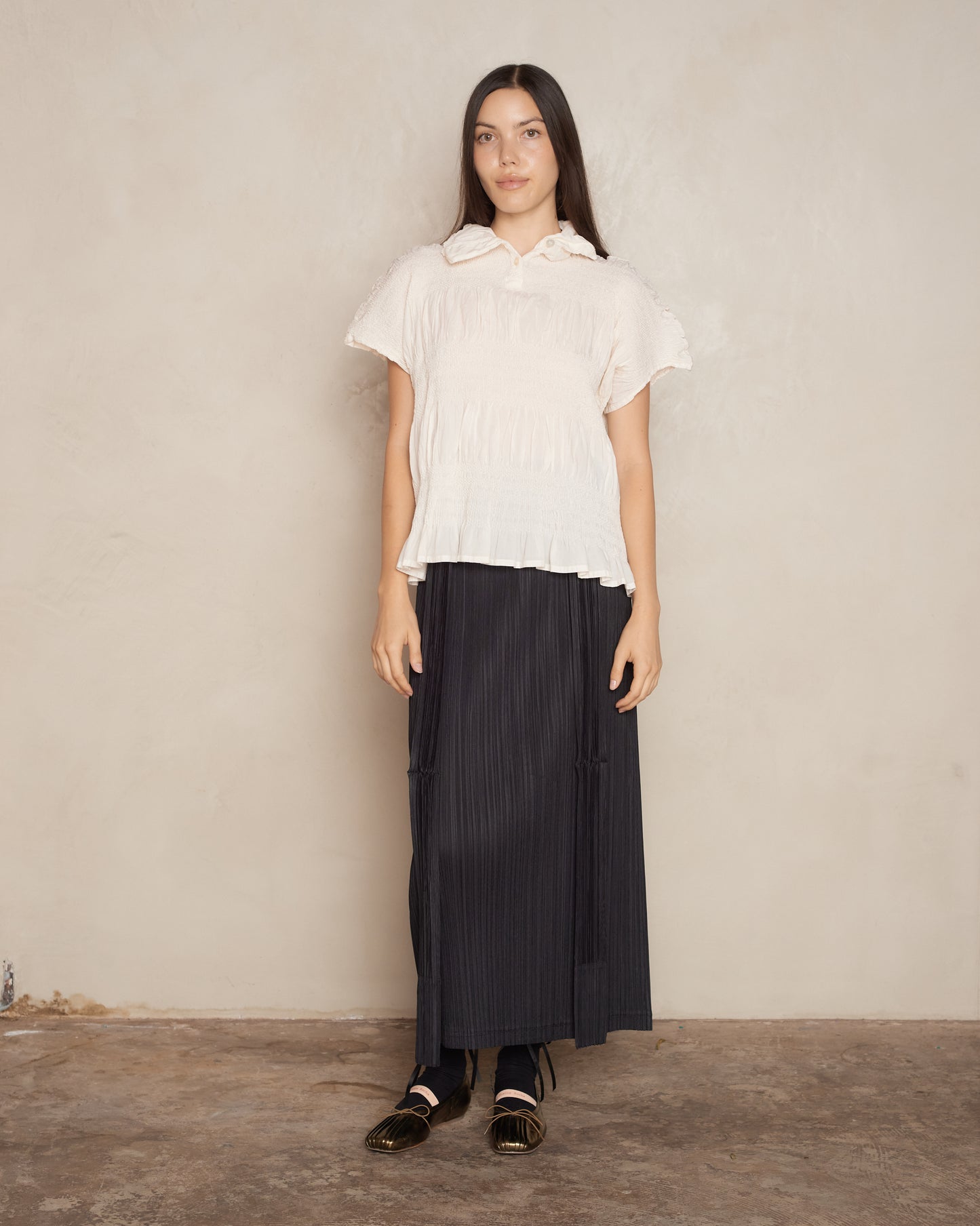 Off White Shrink Stripe Top