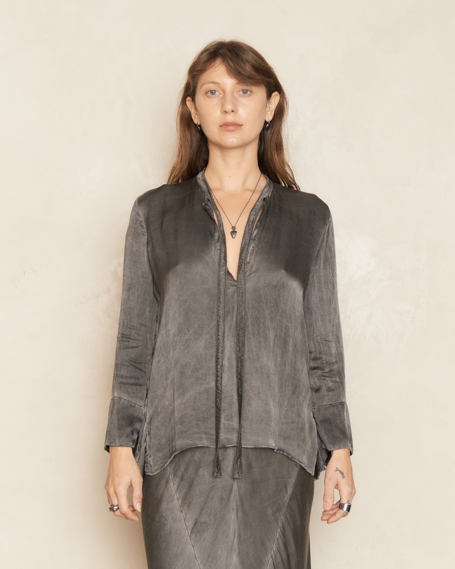 Distressed Grey Moulin Blouse