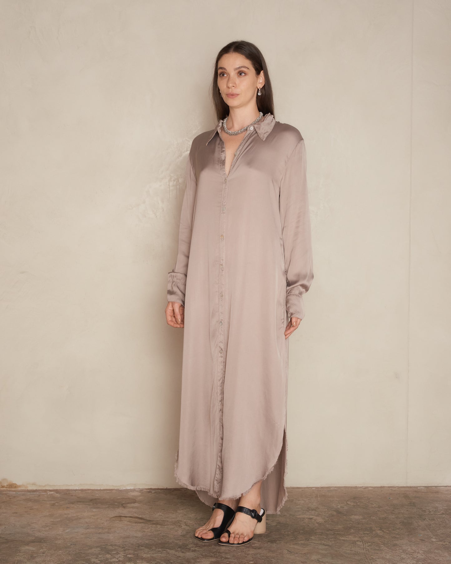 Elephant Buttoned Shirt Dress