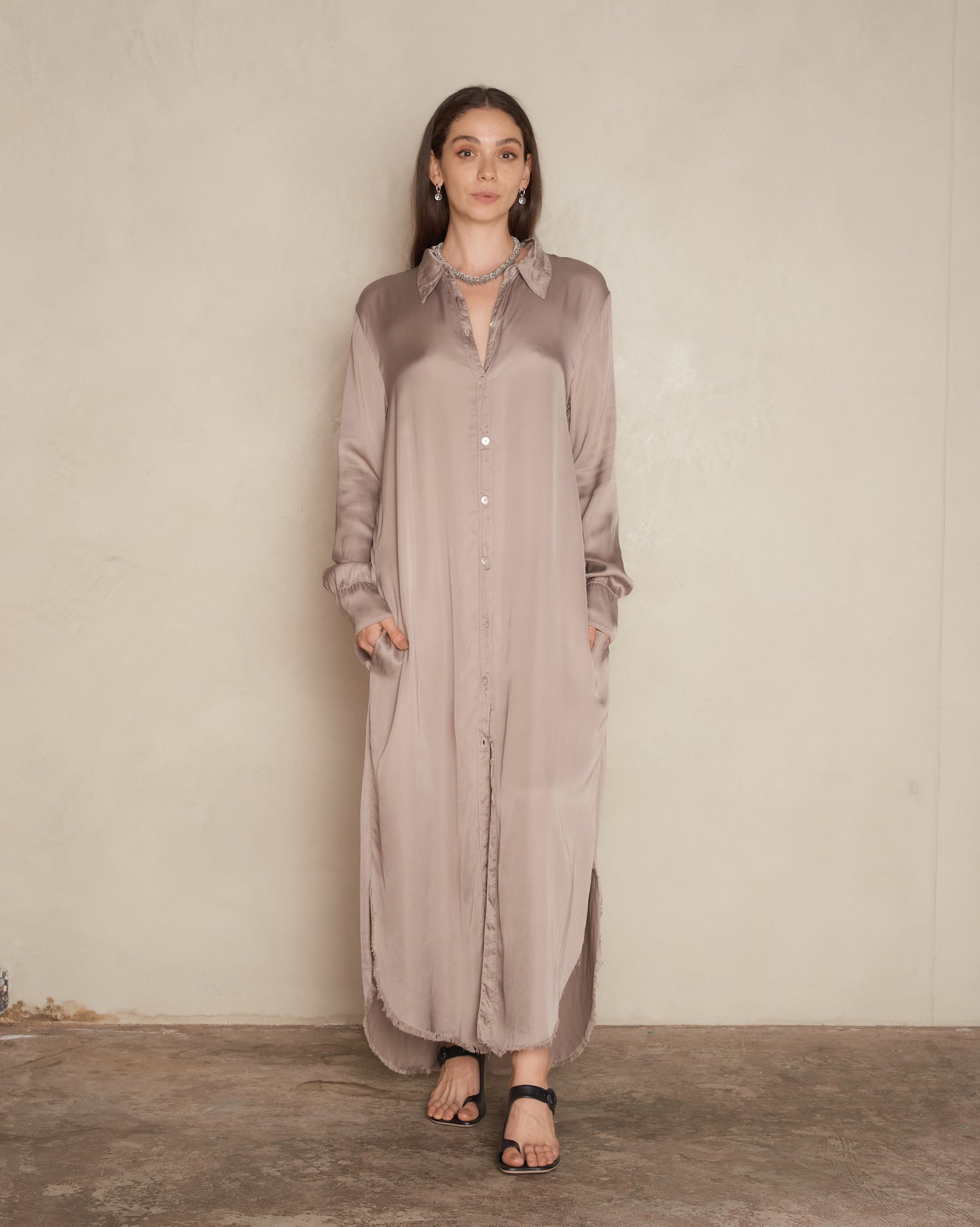 Elephant Buttoned Shirt Dress