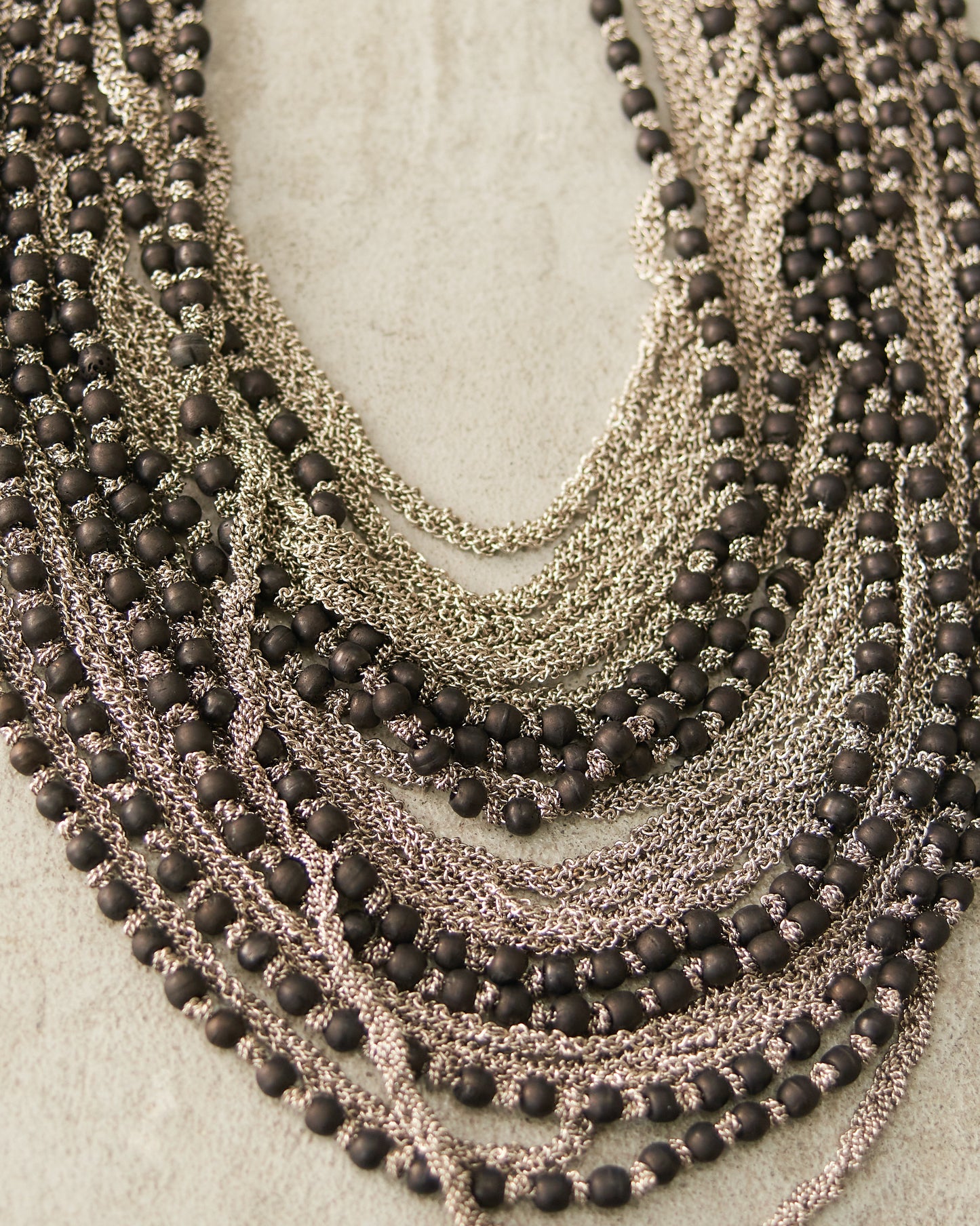 Charcoal Bead Multi-Braided Chain