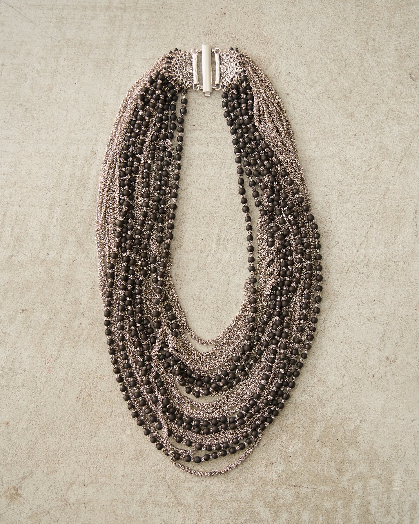 Charcoal Bead Multi-Braided Chain