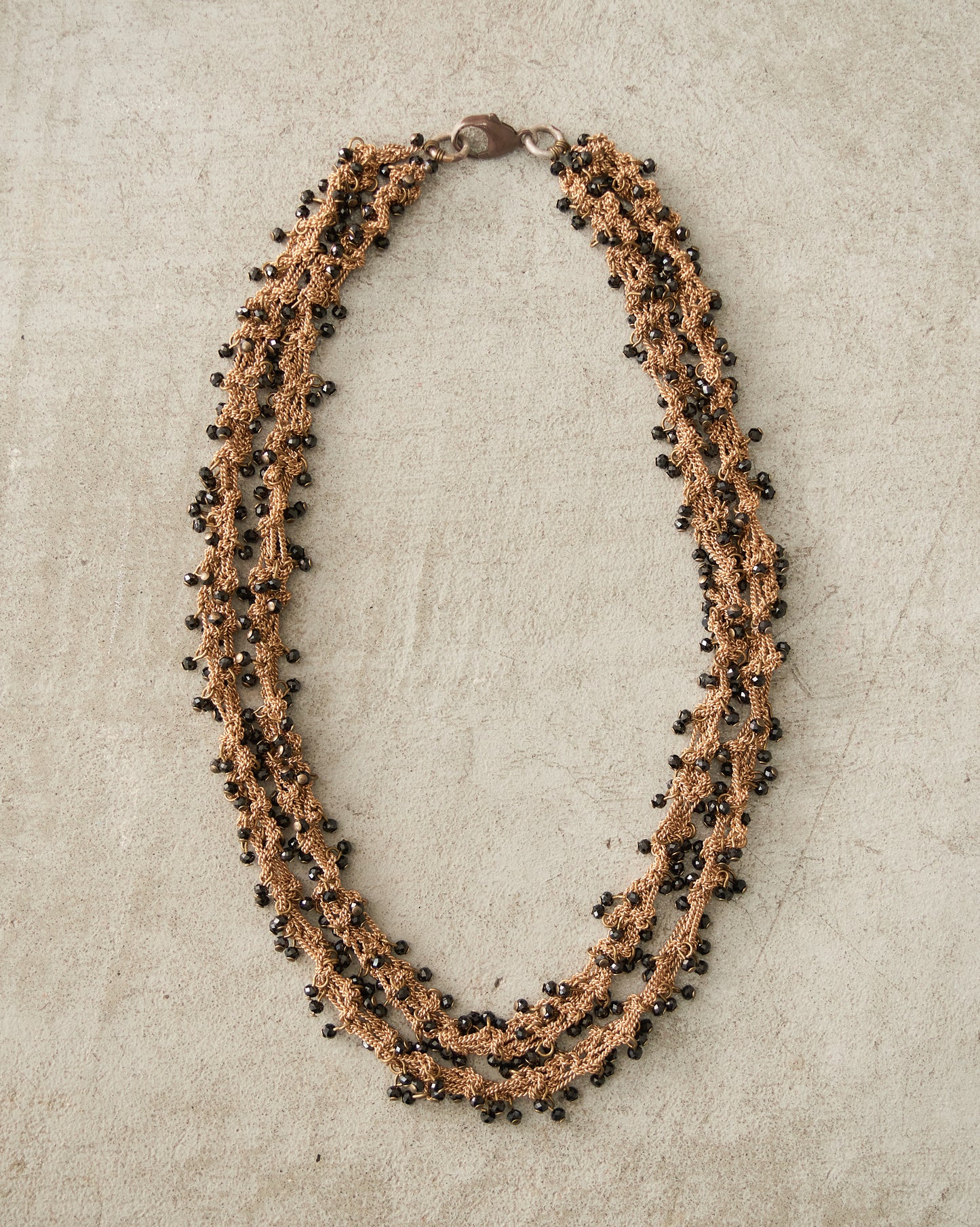 Jet Bead Double Chain Necklace