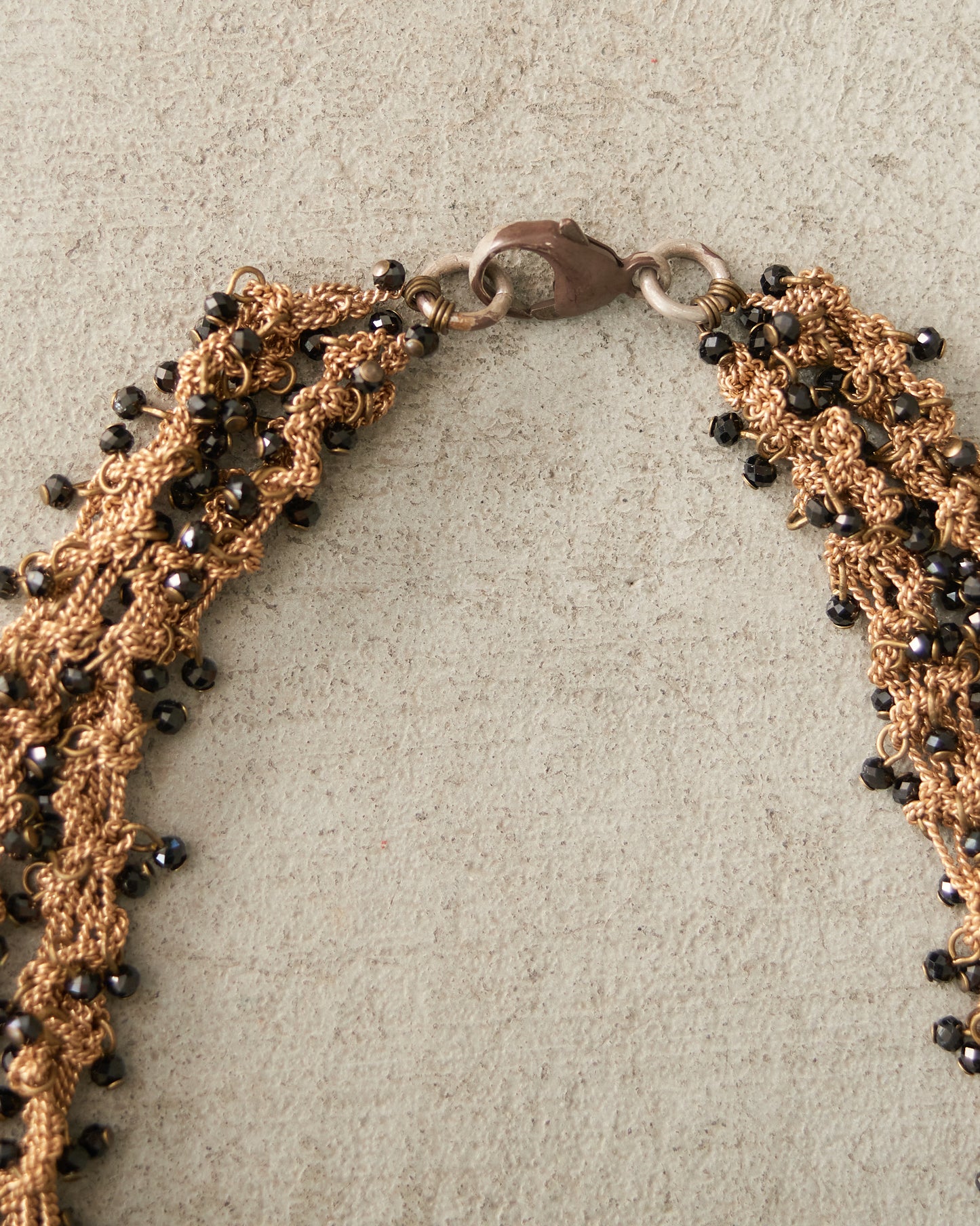 Jet Bead Double Chain Necklace