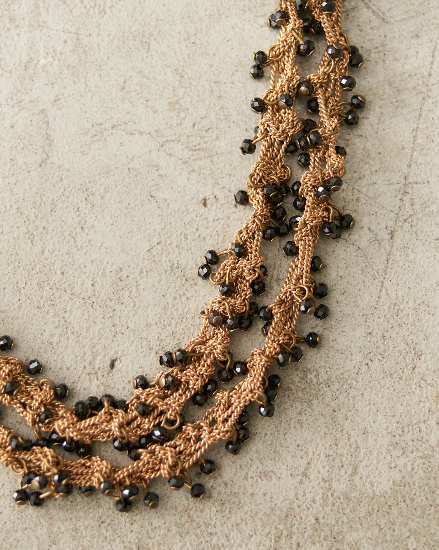 Jet Bead Double Chain Necklace