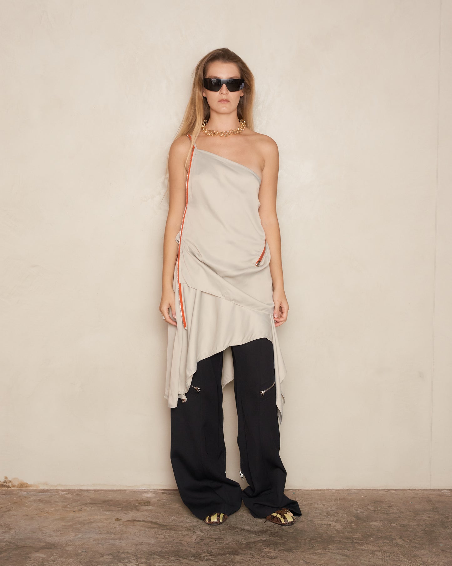 Argent Grey Chevreul Sleeveless Top