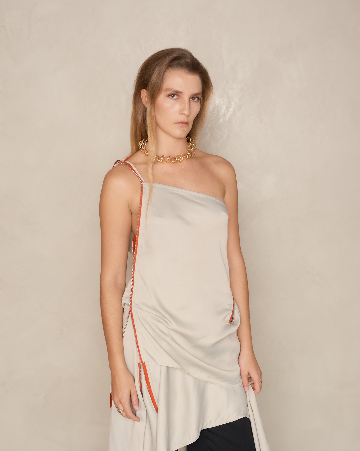 Argent Grey Chevreul Sleeveless Top