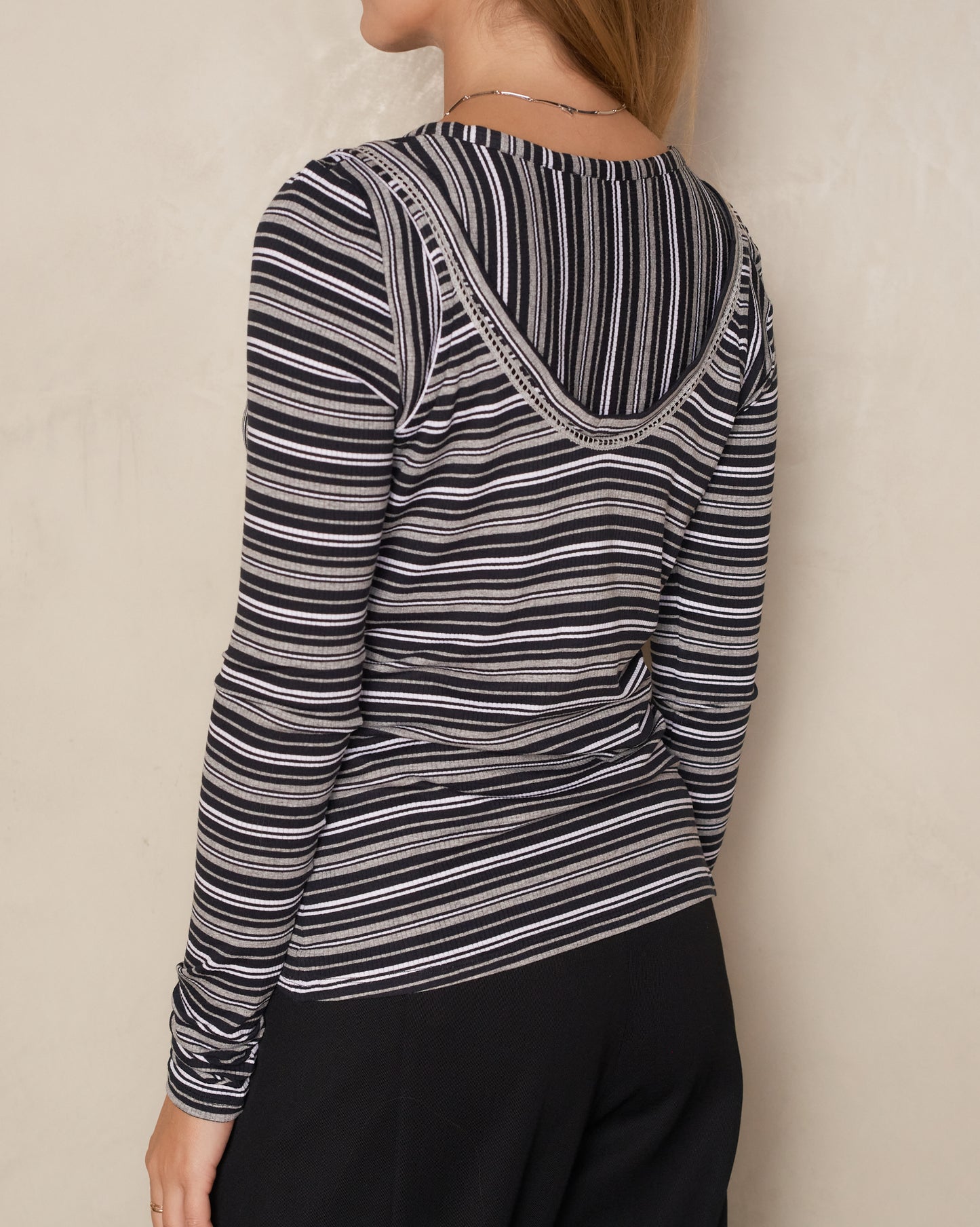 Night Stripe Double Jersey Cardigan