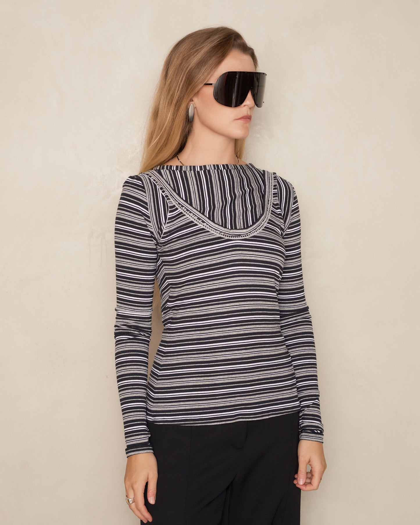 Night Stripe Double Jersey Cardigan