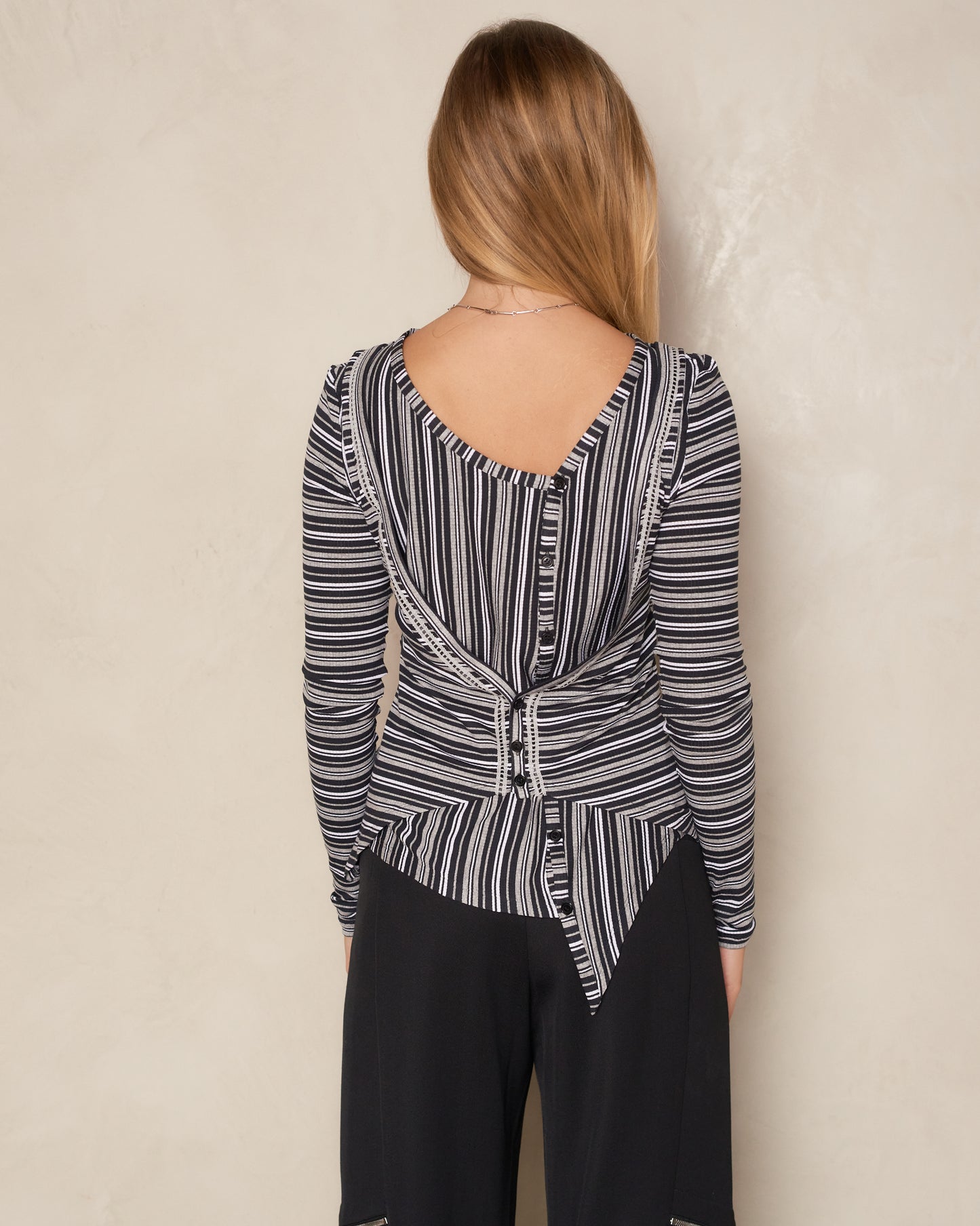 Night Stripe Double Jersey Cardigan