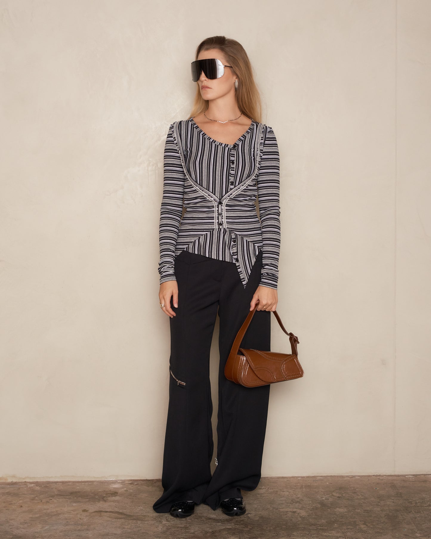 Night Stripe Double Jersey Cardigan