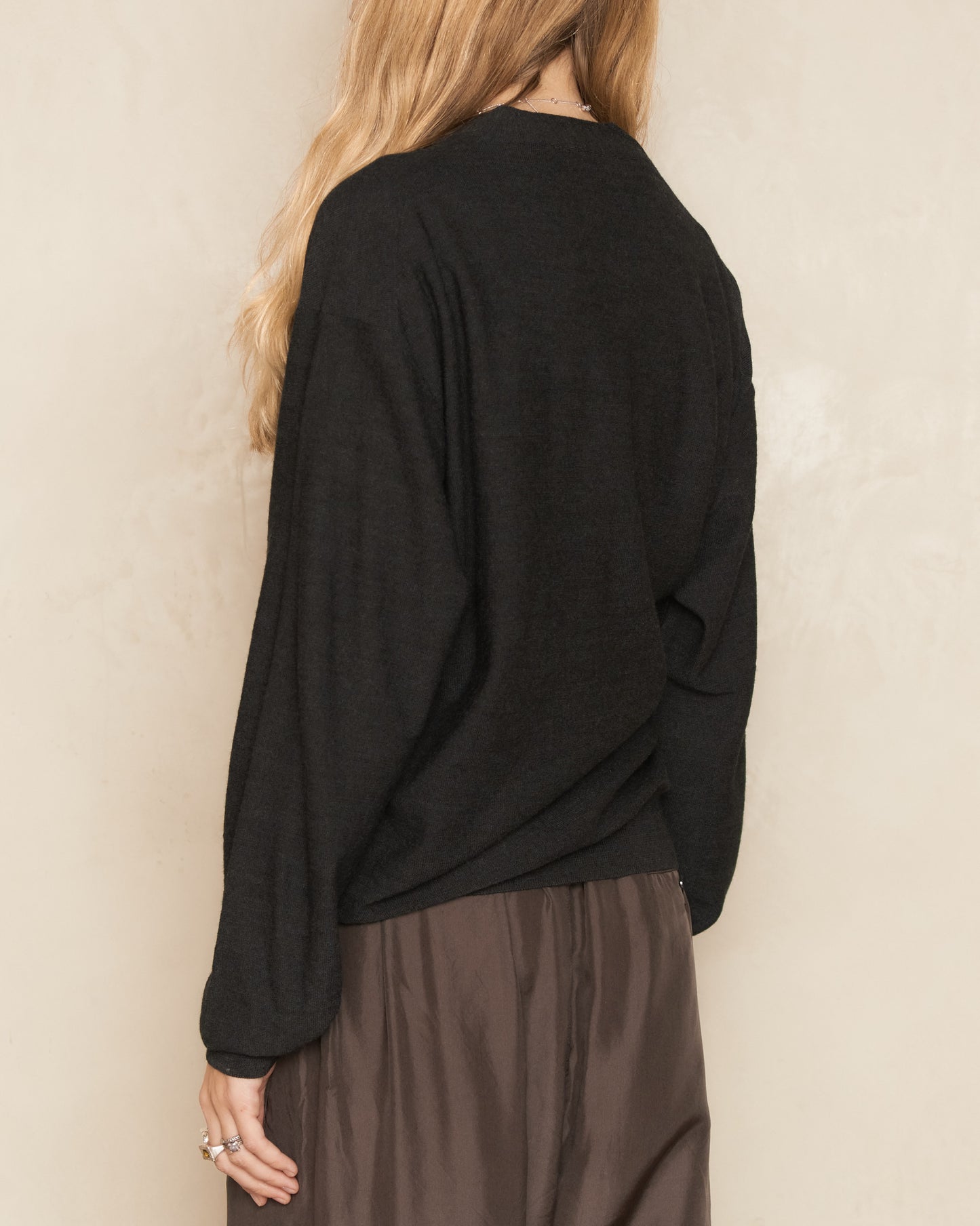 Anthracite Twisted Relaxed Cardigan