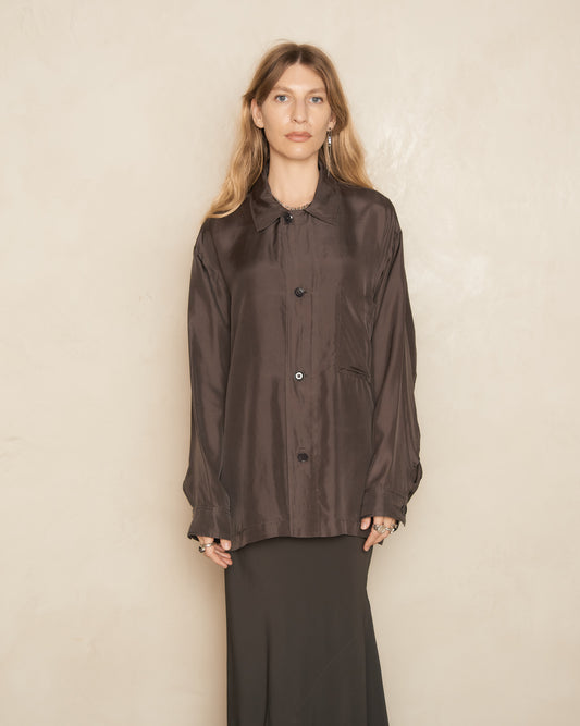 Espresso Relaxed Collared Shirt