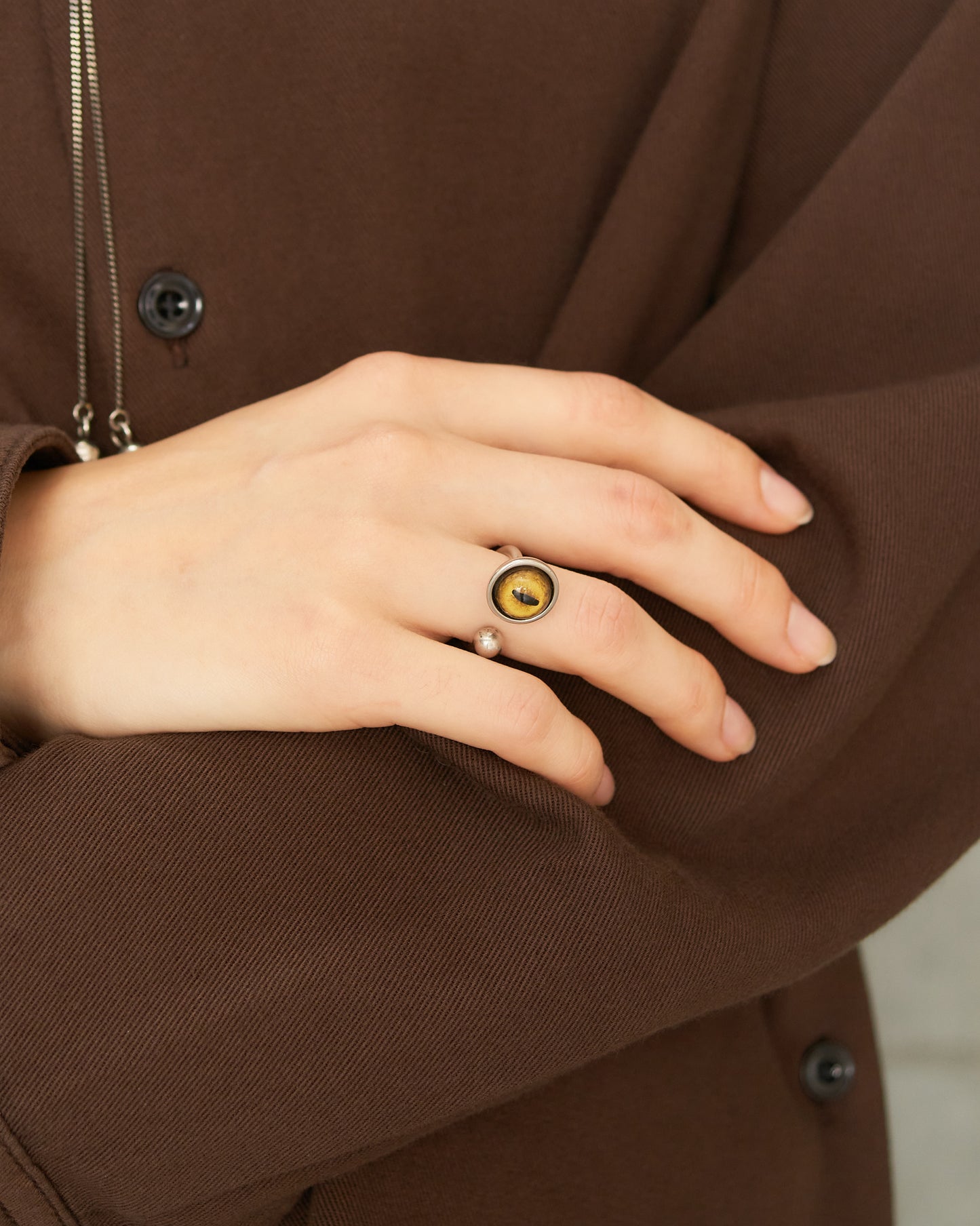 Golden Cat Eye Rattle Ring