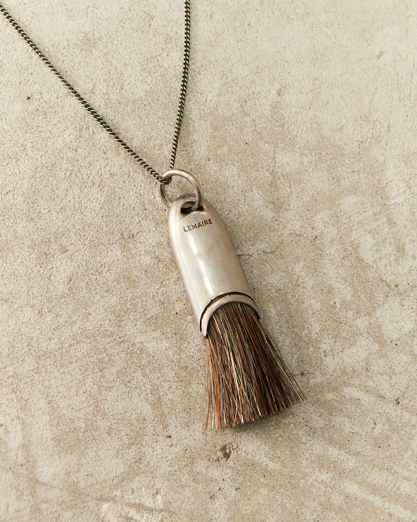 Silver Personal Brush Necklace